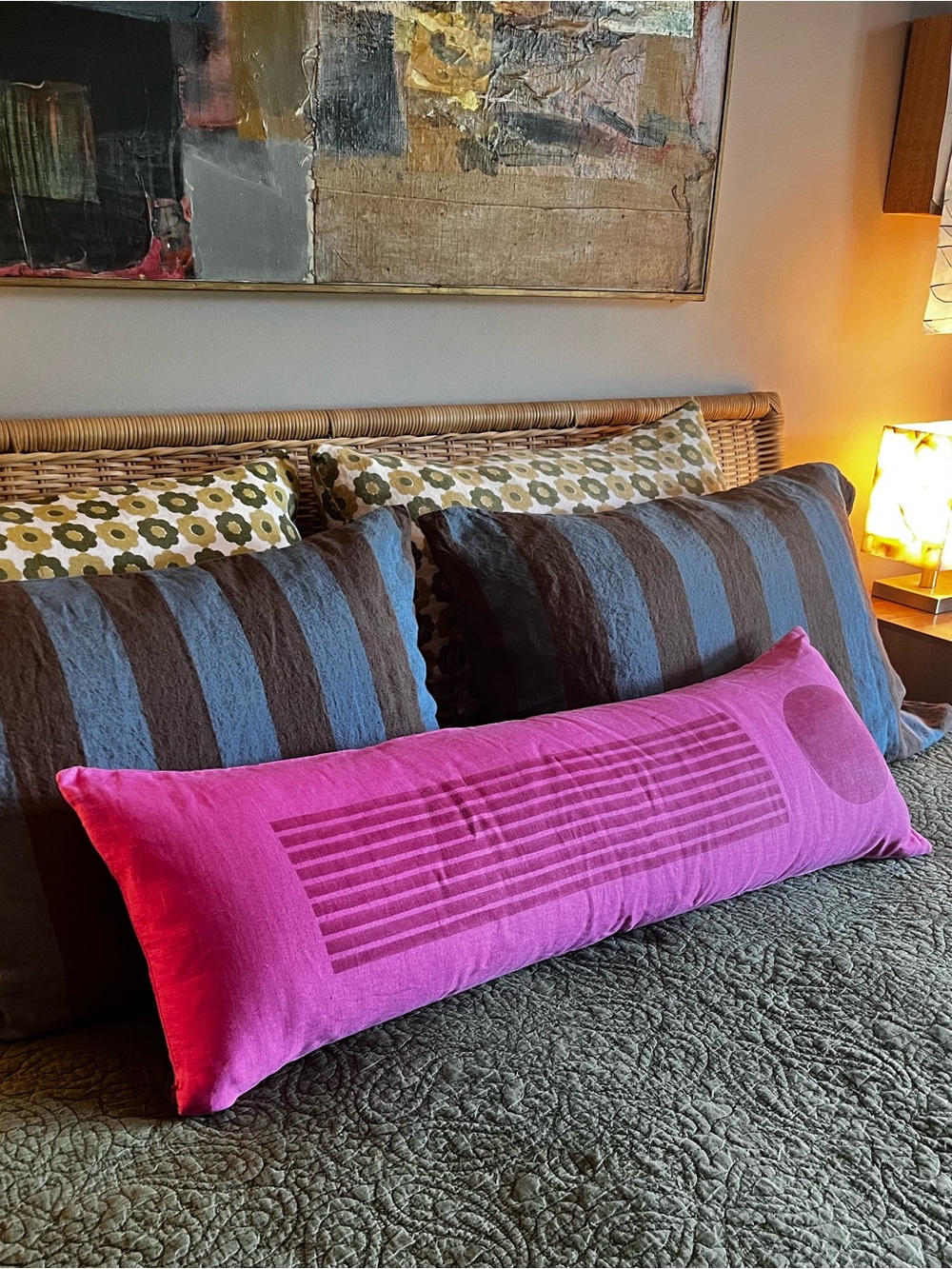 Block Shop long linen lumbar pillow